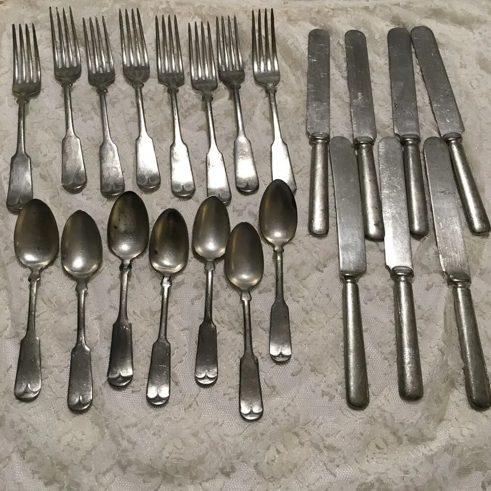 Antique Vtg Wallace Bros Utensils Lot Flatware U900 WB W USA Made 22 Pieces